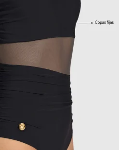 Leonisa Bañador Entero De Un Solo Hombro Con Control Suave De Abdomen Bajo - 19a122z