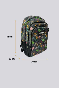 Mochila Escolar Minecraft Pixel 25 - 44 X 30 X 20 CM
