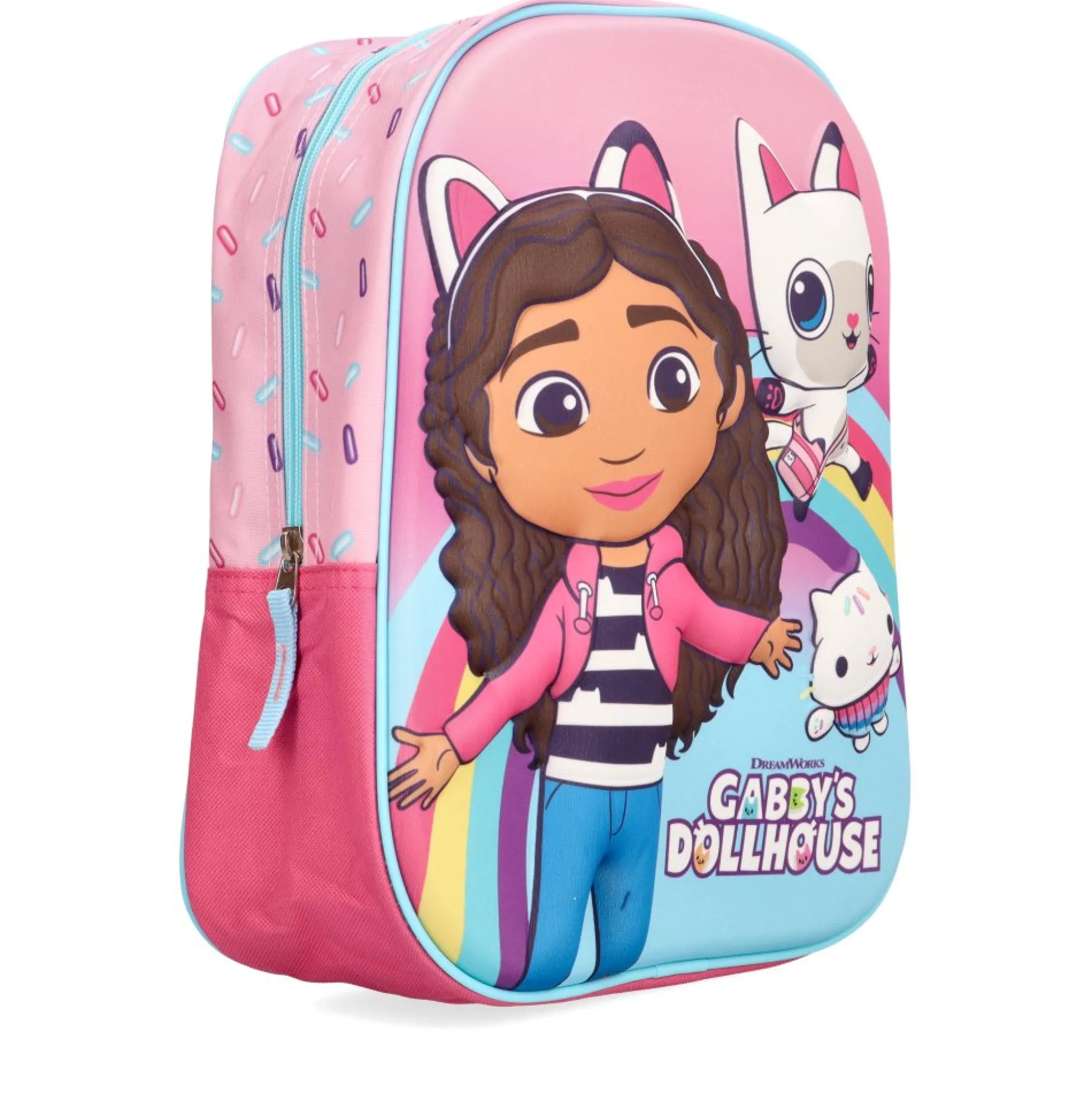 Mochila Infantil De Gabby´s Dollhouse - Color Rosa - Cierre De Cremallera