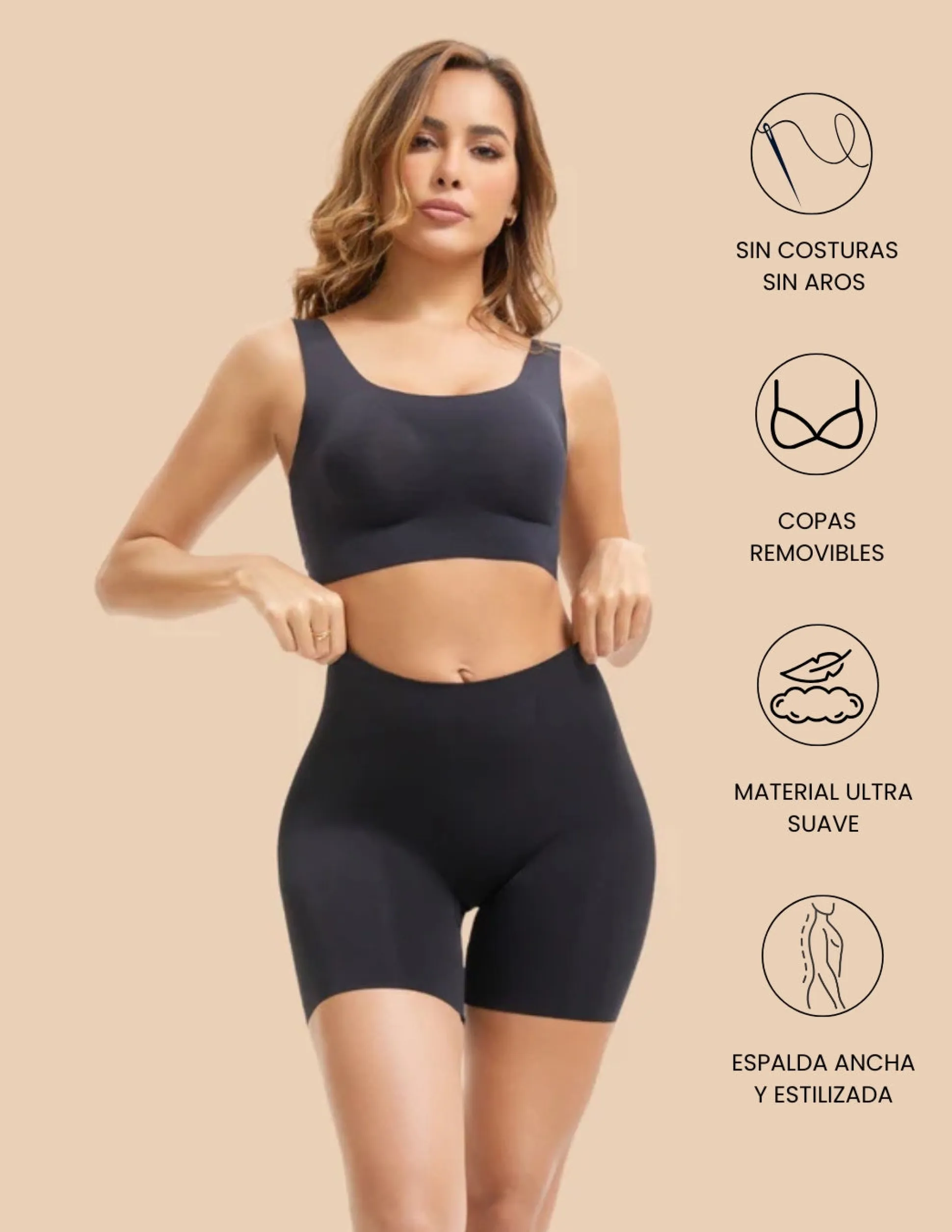 Sujetador Deportivo Sin Aro Soft Stretch Con Copas Extraibles Everyday