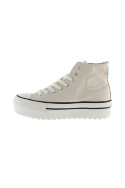 Zapatillas Abotinadas De Lona Estampada Victoria Tribu Doble Con Suela Dentada