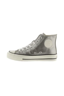 Zapatillas Abotinadas Metalizadas Victoria Tribu Con Logotipo Retro Y Suela Encerada