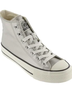 Zapatillas Abotinadas Metalizadas Victoria Tribu Con Logotipo Retro Y Suela Encerada