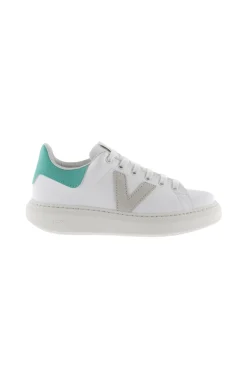 Zapatillas De Efecto Piel Victoria Milán Con Trasera En Tonos Flúor Y Logotipo Crudo En Contraste