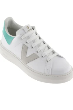 Zapatillas De Efecto Piel Victoria Milán Con Trasera En Tonos Flúor Y Logotipo Crudo En Contraste