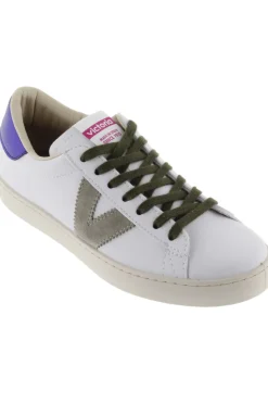 Zapatillas De Efecto Piel Victoria Berlin Con Piezas En Tonos Flúor Y Cordones De Color