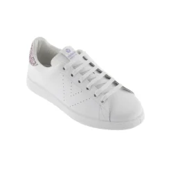 Zapatillas De Piel Victoria Tenis Con Trasera De Glitter Y Logotipo Troquelado 1125104