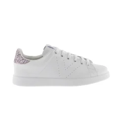 Zapatillas De Piel Victoria Tenis Con Trasera De Glitter Y Logotipo Troquelado 1125104