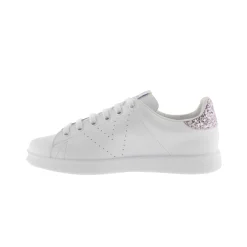 Zapatillas De Piel Victoria Tenis Con Trasera De Glitter Y Logotipo Troquelado 1125104