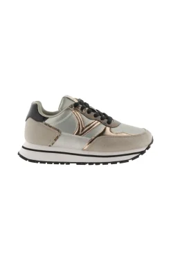 Zapatillas Victoria Cometa Multimaterial Con Piezas Metalizadas
