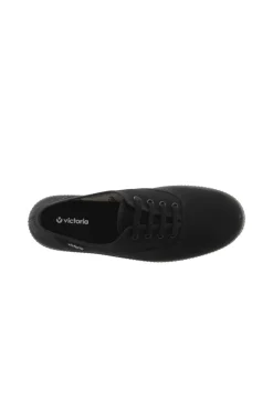 Zapatillas Victoria 1915 Doble Lona Piso Negro