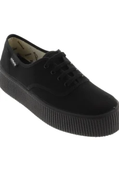 Zapatillas Victoria 1915 Doble Lona Piso Negro